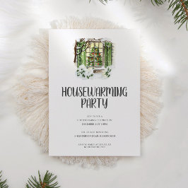 Cozy Winter Landscape Holiday Housewarming Party Kaart