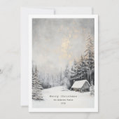 Cozy Winter Lanscape Christmas Holiday Card Feestdagenkaart (Voorkant)