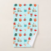 Cozy winter latte warme chocolade festive cacao bad handdoek (Handdoek)