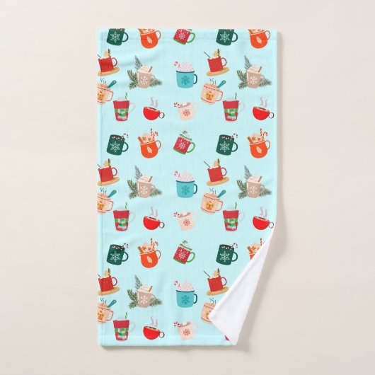 Cozy winter latte warme chocolade festive cacao bad handdoek (Handdoek)
