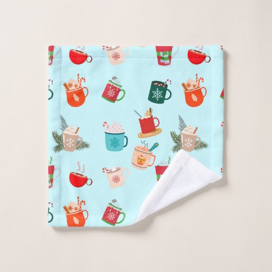 Cozy winter latte warme chocolade festive cacao bad handdoek (Wasdoekje)
