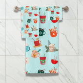 Cozy winter latte warme chocolade festive cacao bad handdoek