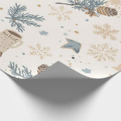 Cozy Winter Magic | Elegant Minimalist Winter Desi Cadeaupapier (Hoek)