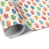Cozy Winter Mittens Wrapping Paper Roll Cadeaupapier (Rol Hoek)