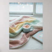Cozy Winter Morning – Pastel Blanket and Hot Cocoa Poster (Voorkant)