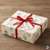 Cozy Winter Mug Mitten Pattern "Happy New Year" Inpakpapier Vel