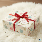 Cozy Winter Mug Mitten Pattern "Happy New Year" Inpakpapier Vel