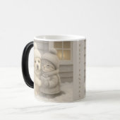 Cozy Winter Mug with Puppy and Kitten Illustration Magische Mok (Voorkant links)