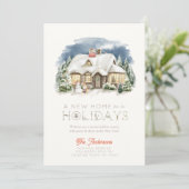 Cozy Winter New Home Fox Christmas Holiday Card Kaart (Staand voorkant)