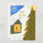 Cozy Winter Night Christmas Feestdagenkaart (Voorkant)