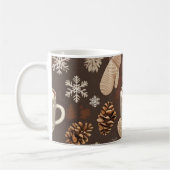 Cozy Winter Pattern-Minimalist Aesthetic Art Koffiemok (Links)