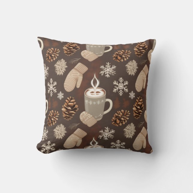 Cozy Winter Pattern-Minimalist Aesthetic Art Kussen (Voorkant)