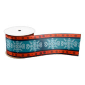 Cozy Winter Pattern Satin Ribbon Satijnen Lint (Spoel)