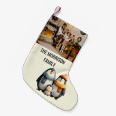 Cozy Winter Penguin Family Kleine Kerstsok (Voorkant (Hangend))