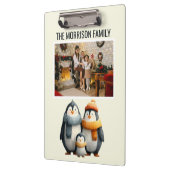 Cozy Winter Penguin Family Klembord (Links)
