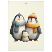 Cozy Winter Penguin Family Klembord (Achterkant)