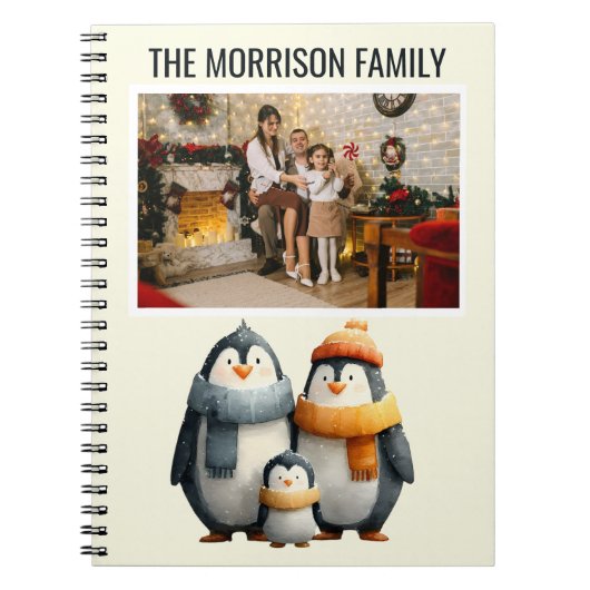 Cozy Winter Penguin Family Notitieboek (Voorkant)