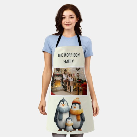 Cozy Winter Penguin Family Schort (Gedragen)