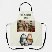 Cozy Winter Penguin Family Schort (Voorkant)