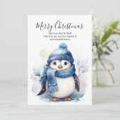 Cozy Winter Penguin Feestdagenkaart (Staand voorkant)