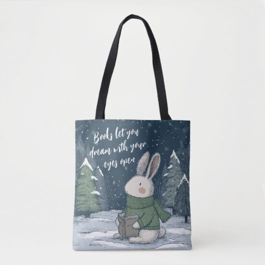 Cozy Winter Reading Book Tote Bag (Voorkant)