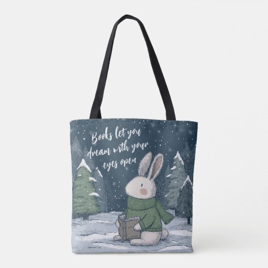 Cozy Winter Reading Book Tote Bag (Achterkant)