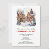 Cozy winter scene holiday celebration invite kaart (Voorkant)