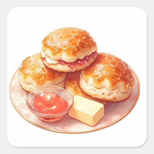 Cozy Winter Scones Sticker – Jam & Butter (Voorkant)