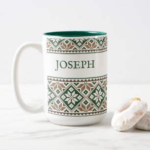 Cozy Winter   Slavic Folk Art Tweekleurige Koffiemok