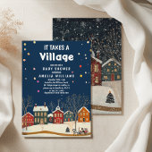 Cozy Winter Village Baby Shower Kaart