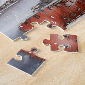 Cozy Winter Village Bridge Watercolor Christmas Legpuzzel (Zijkant)