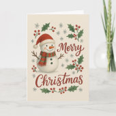 Cozy Winter Village Christmas Card – Warm Holiday  Kaart (Voorkant)