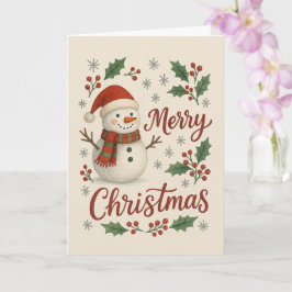 Cozy Winter Village Christmas Card – Warm Holiday Kaart