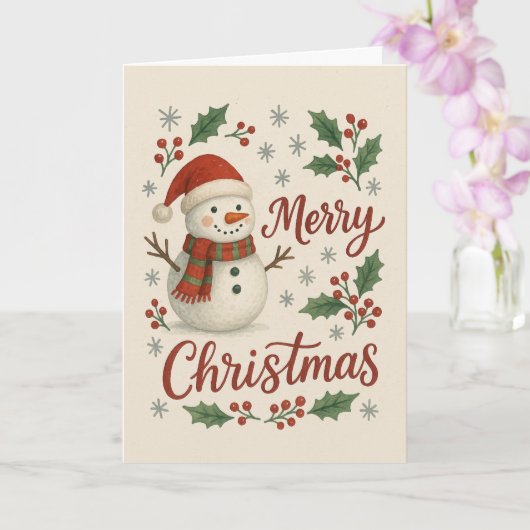 Cozy Winter Village Christmas Card – Warm Holiday  Kaart (Orchidee)