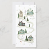 Cozy Winter Village Family Christmas Holiday Card (Voorkant)