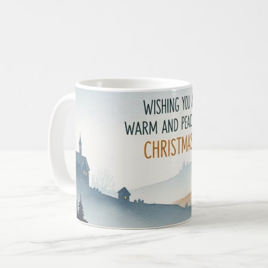 Cozy Winter Village Landscape Christmas Mug Koffiemok (Voorkant links)