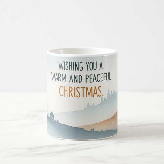 Cozy Winter Village Landscape Christmas Mug Koffiemok (Center)