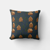 Cozy Winter Village Pattern Throw Pillow Kussen (Voorkant)