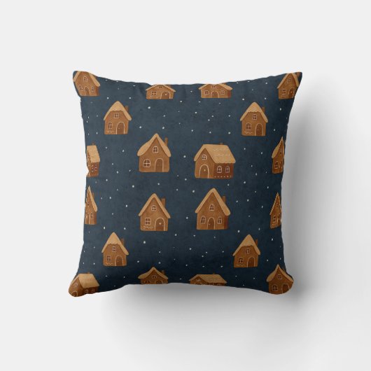 Cozy Winter Village Pattern Throw Pillow Kussen (Achterkant)