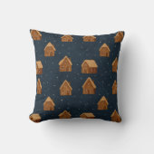 Cozy Winter Village Pattern Throw Pillow Kussen (Voorkant)