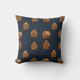 Cozy Winter Village Pattern Throw Pillow Kussen