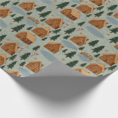Cozy Winter Village Pattern Wrapping Paper Cadeaupapier (Hoek)