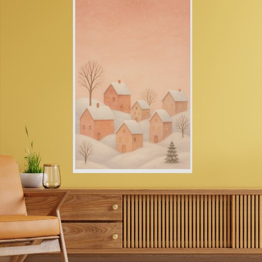 Cozy Winter Village Poster  (Woonkamer 2)