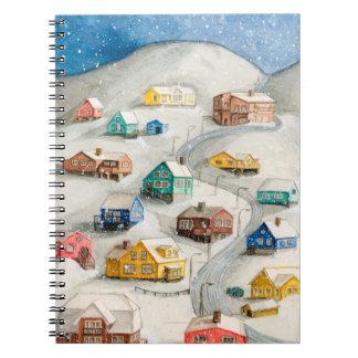 Cozy Winter Village Watercolor Notitieboek