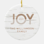 Cozy Winter Village Woodgrain Home Foto Keramisch Ornament (Achterkant)