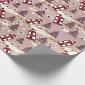 Cozy Winter Village Wrapping Paper Cadeaupapier (Hoek)