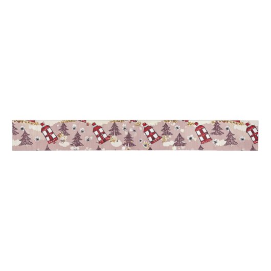 Cozy Winter Village Wrapping Paper Grosgrain Lint (Voorkant)
