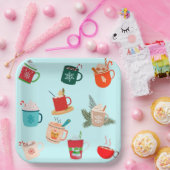 Cozy winter warme chocolade festive cacao papieren bordje (Feest)