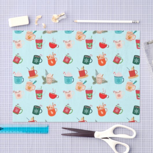 Cozy winter warme chocolade festive cacao tissuepapier (Craft)