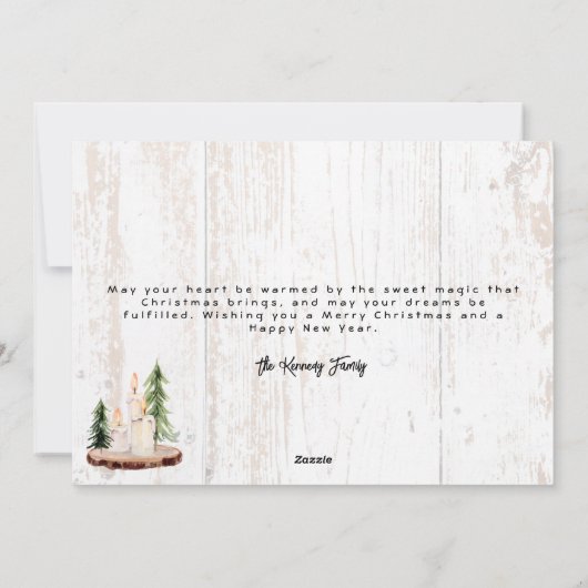 Cozy Winter Wishes | Wederhout Feestdagenkaart (Achterkant)